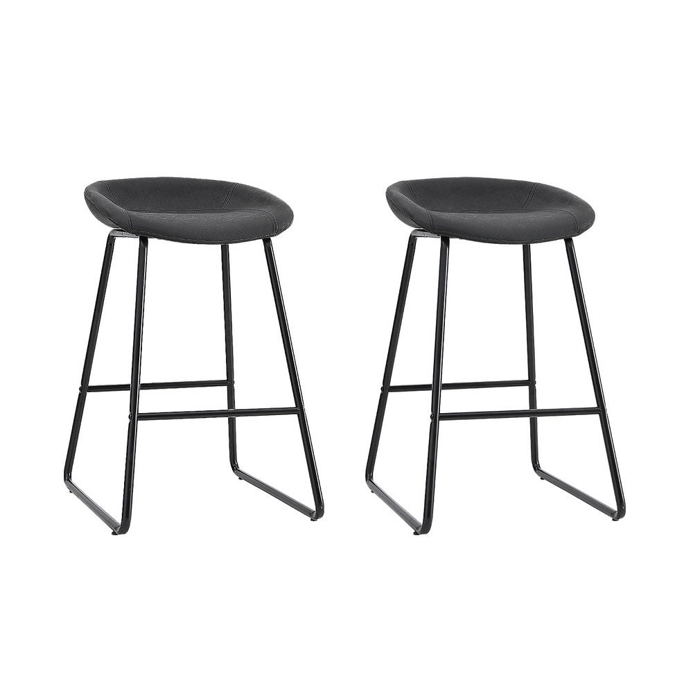 Set of 2 Ludovic Bar Stools - Black