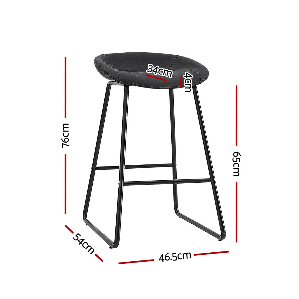 Set of 2 Ludovic Bar Stools - Black