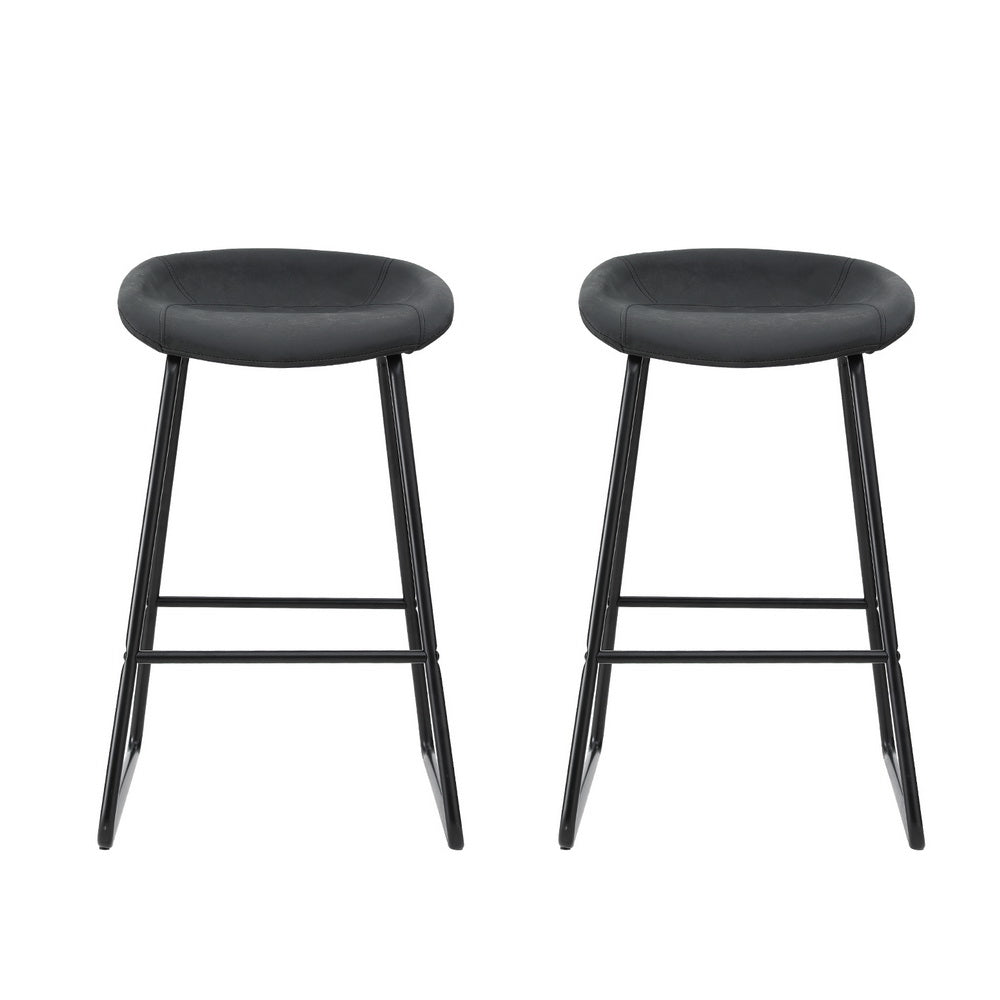 Set of 2 Ludovic Bar Stools - Black