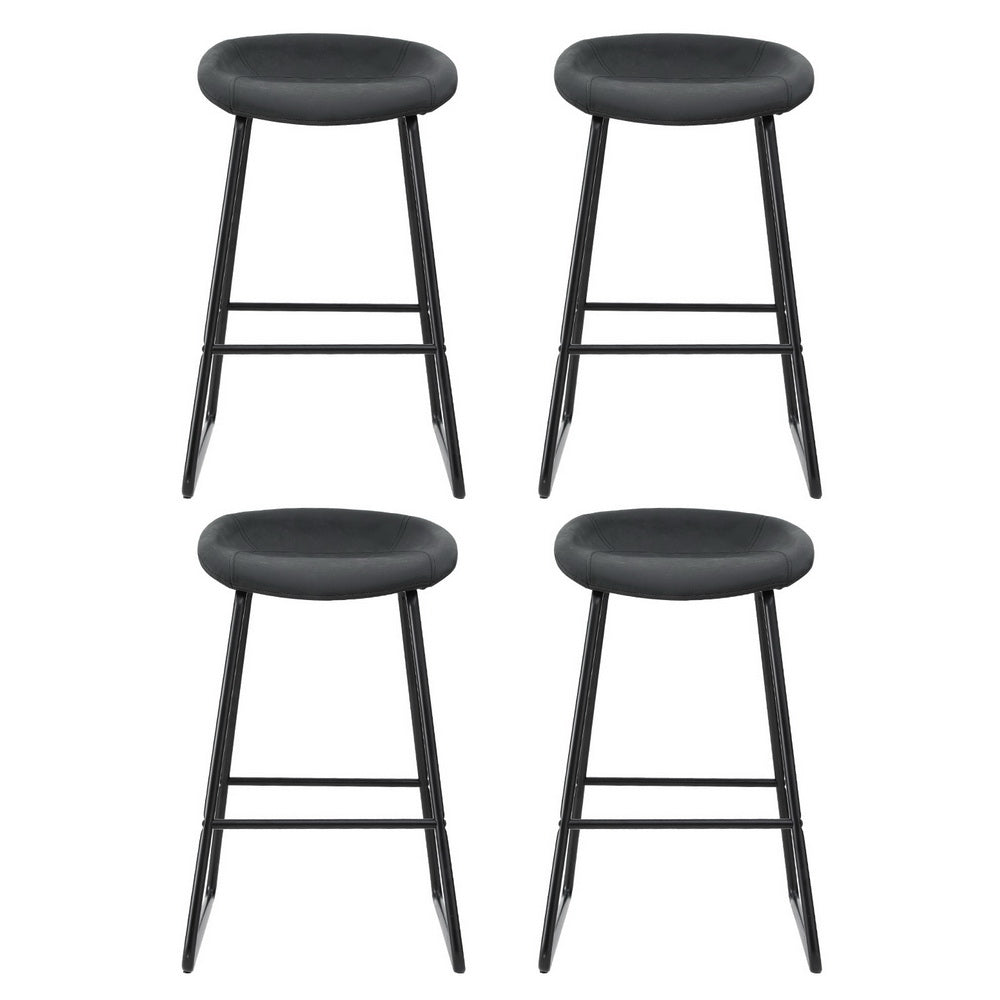 Set of 4 Ludovic Bar Stools - Black