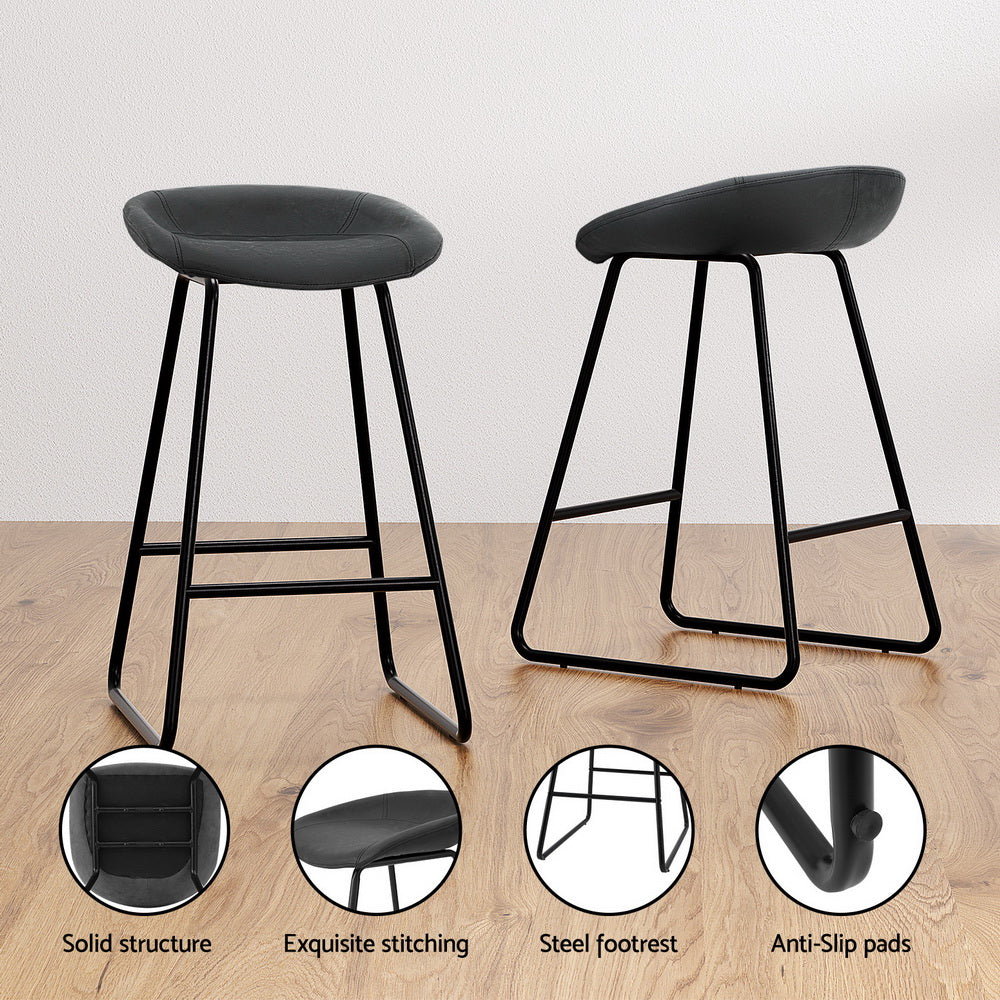 Set of 4 Ludovic Bar Stools - Black