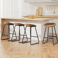 Set of 4 Ludovic Bar Stools - Brown