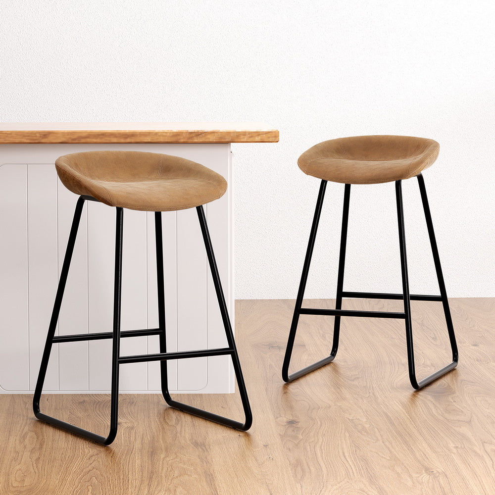 Set of 4 Ludovic Bar Stools - Brown