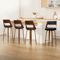 Set of 4 Sloane Bentwood Bar Stools 76cm Seat Height - Walnut & Black