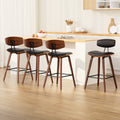 Set of 4 Noah Bentwood Bar Stools 67cm - Walnut & Black