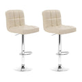 Set of 2 Vienna Gas Lift Bar Stools - Beige