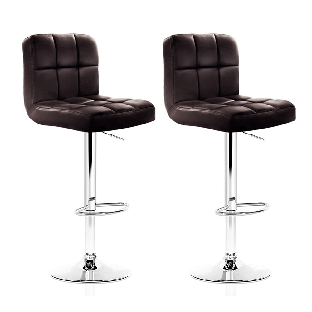 Set of 2 Vienna Gas Lift Bar Stools - Chocolate Brown