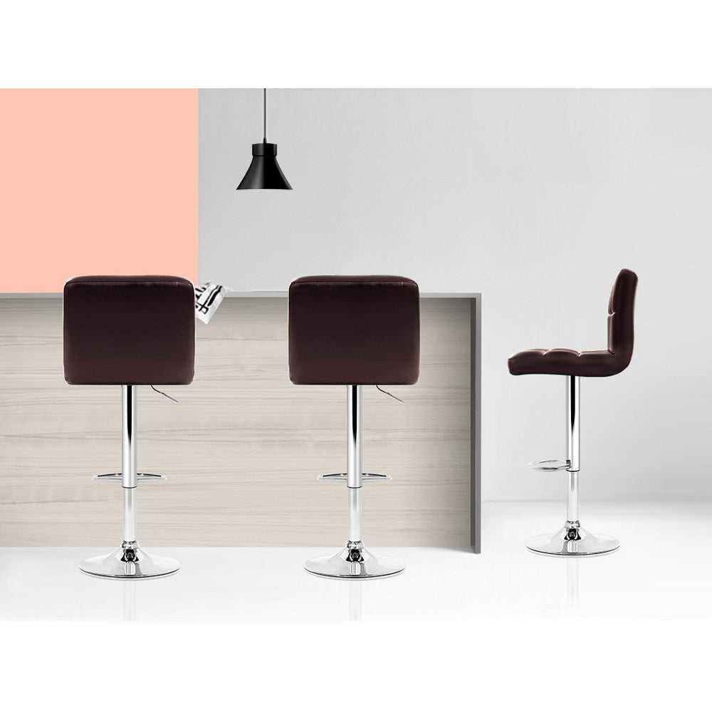 Set of 2 Vienna Gas Lift Bar Stools - Chocolate Brown
