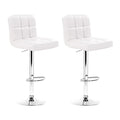 Set of 2 Vienna Gas Lift Bar Stools - White