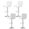 Set of 4 Vienna Gas Lift Bar Stools - White