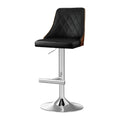 Auren Adjustable Bentwood Leather Bar Stool - Black