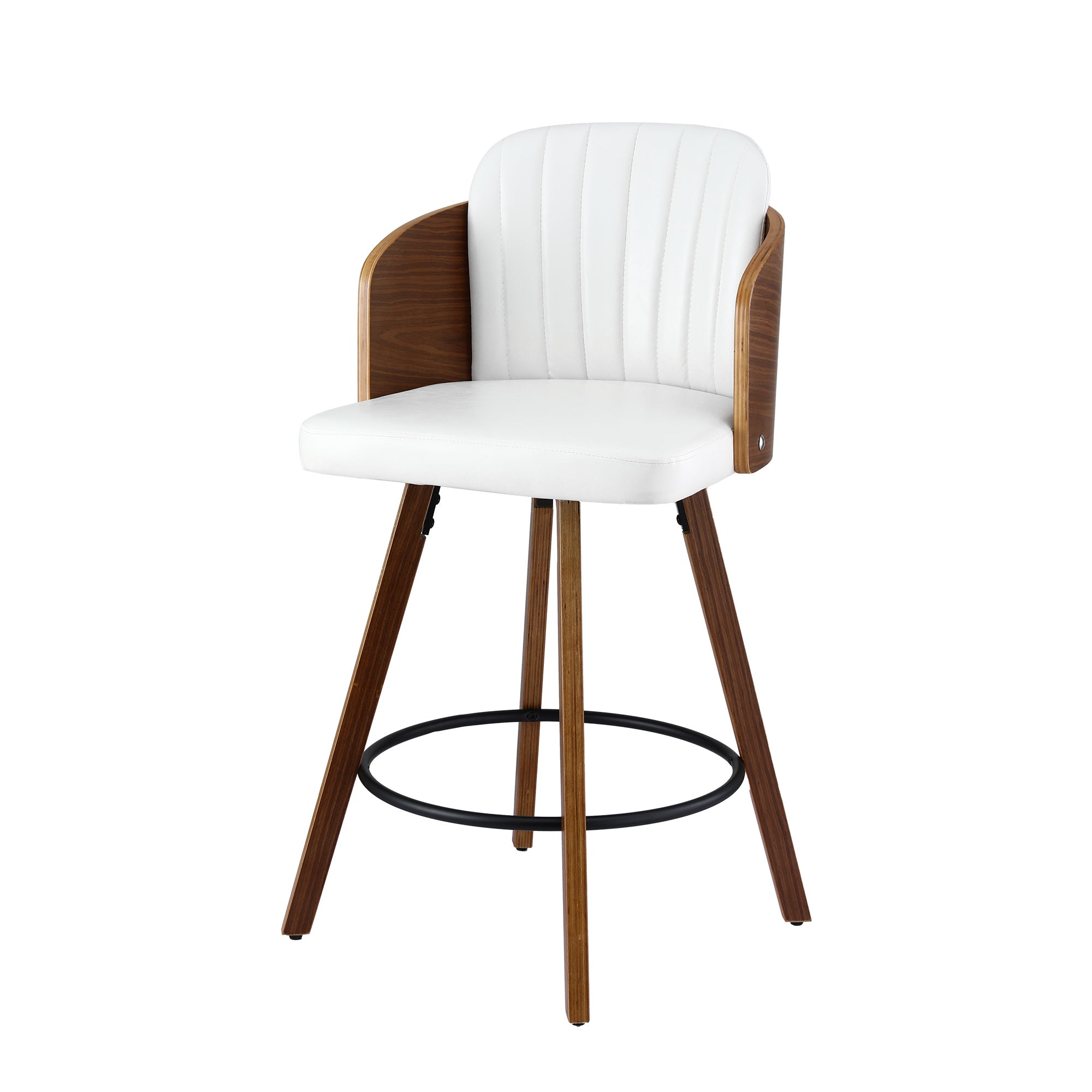 Wooden Swivel Bar Stool 58cm Seat Height - White