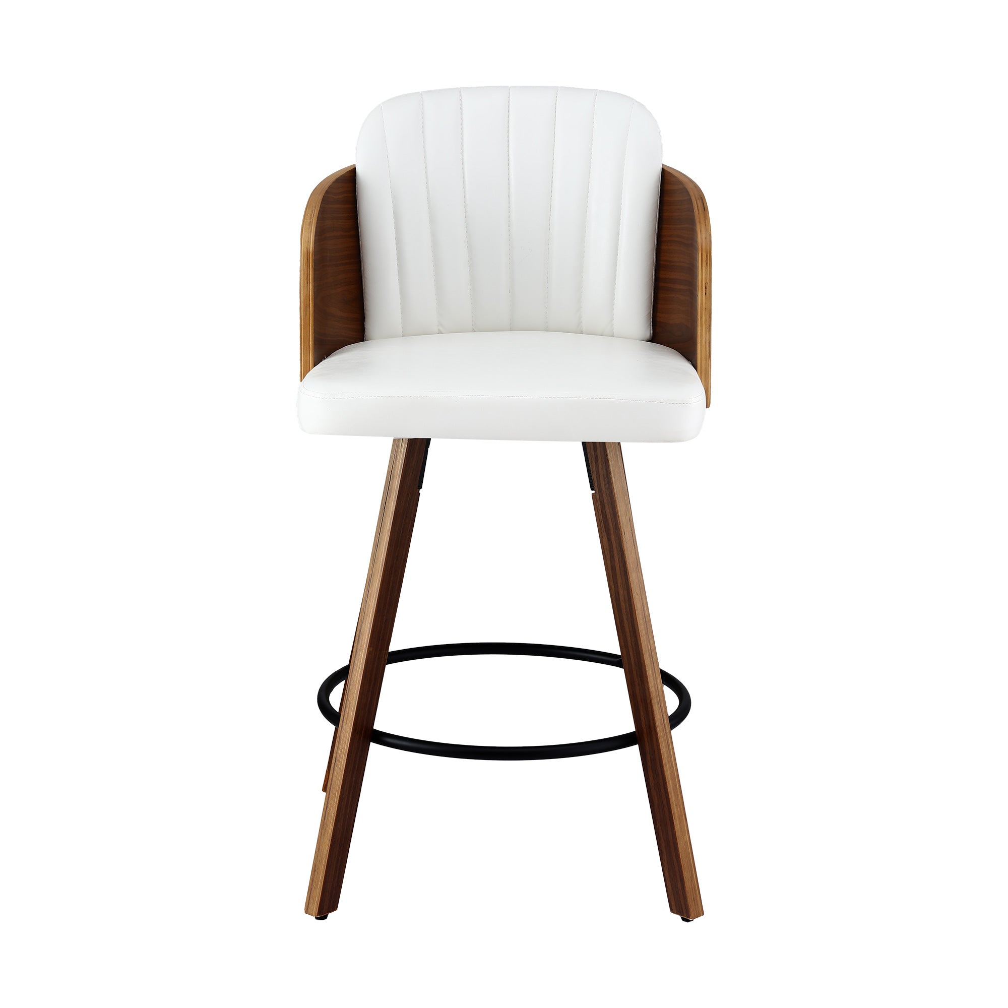 Wooden Swivel Bar Stool 58cm Seat Height - White