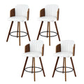 Set of 4 Wooden Swivel Kitchen Counter Stools 58cm Seat Height - White