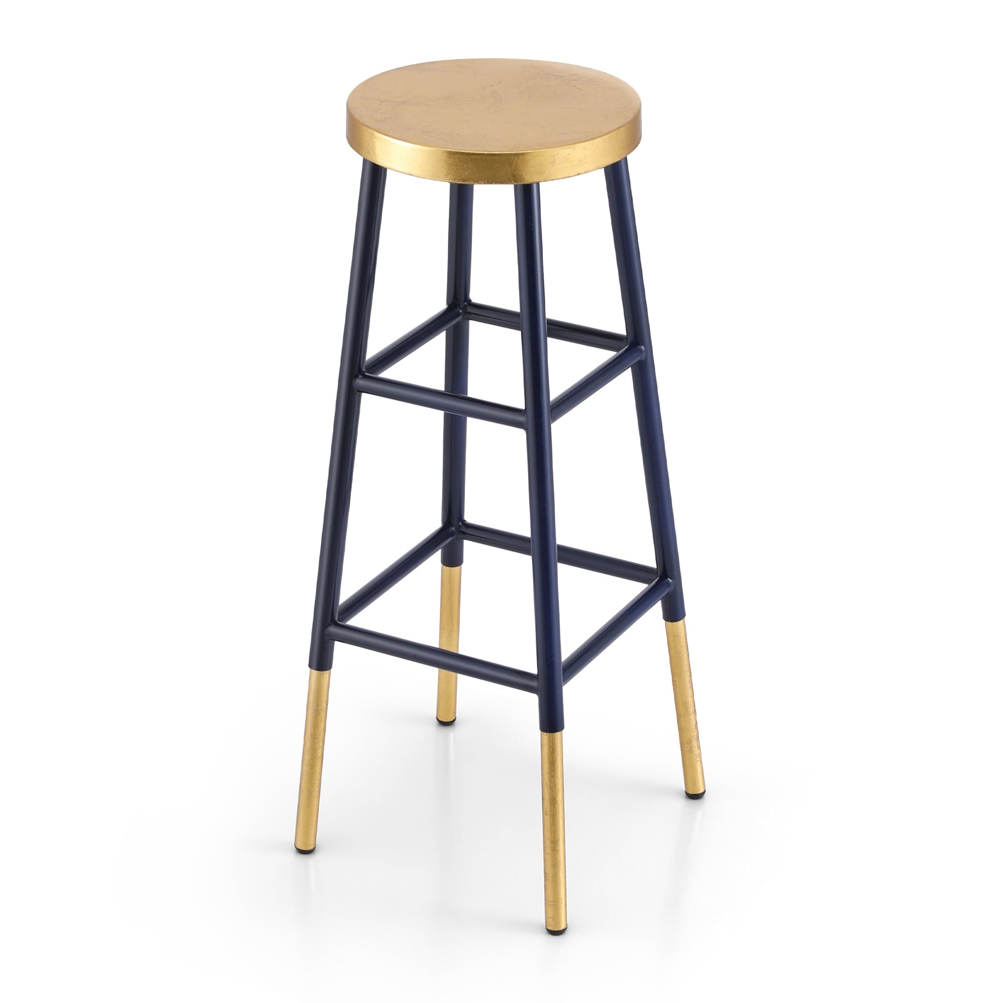 Bar Stools Metal Gold Navy