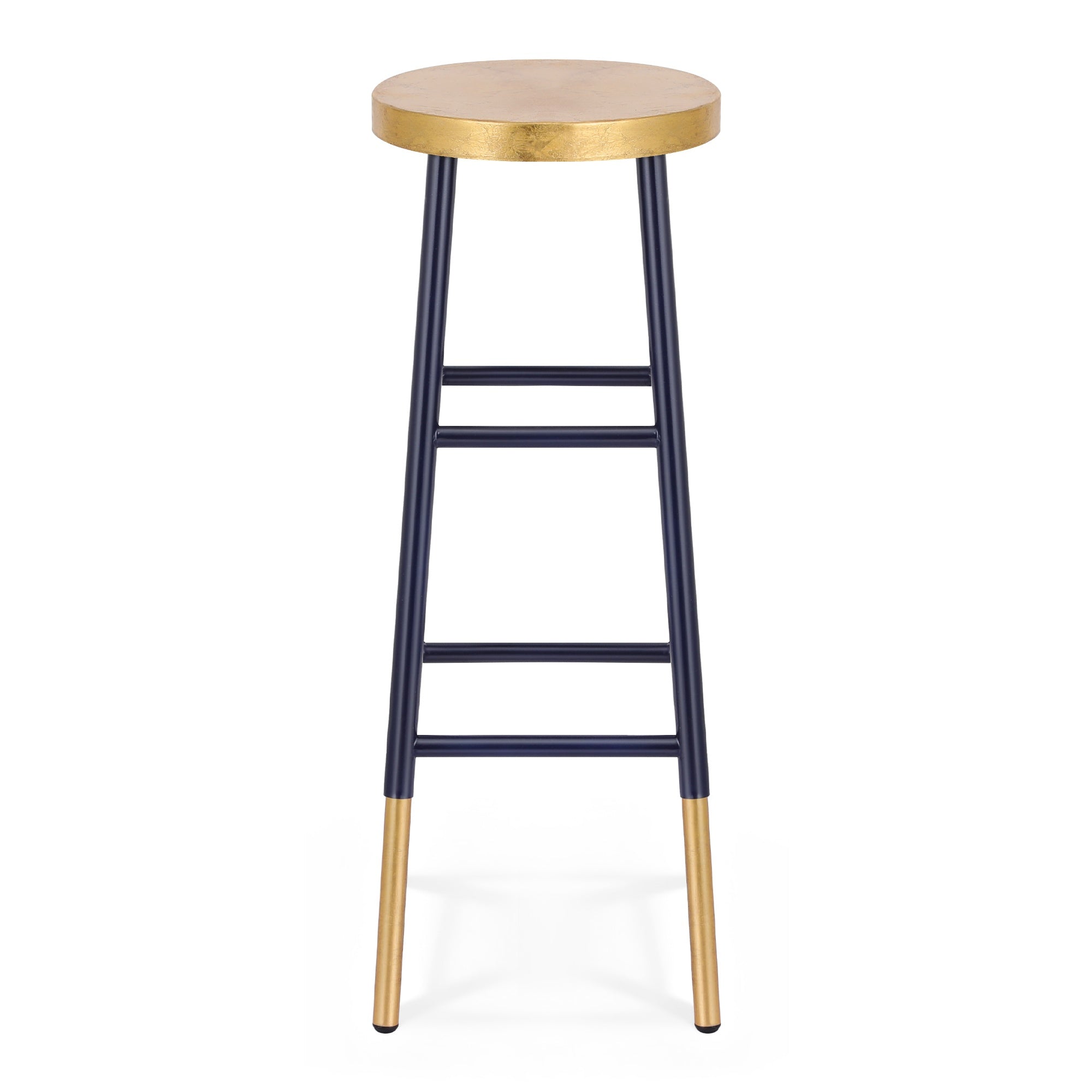 Bar Stools Metal Gold Navy