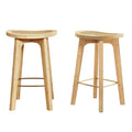 Set of 2 Rattan Seat Bamboo Bar Stools