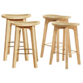 Set of 4 Rattan Seat Bamboo Bar Stools
