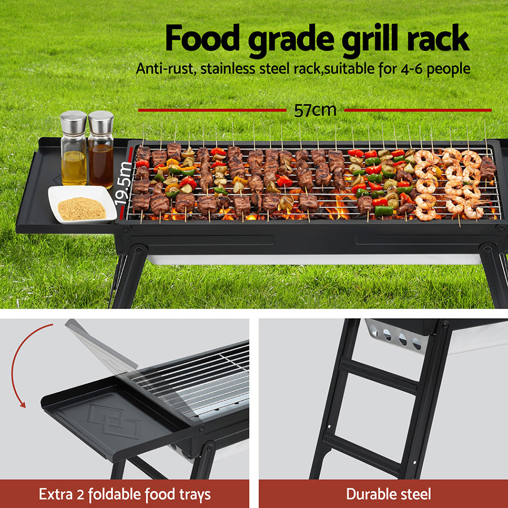 Charcoal BBQ Grill Smoker Portable Barbecue Outdoor Foldable Camping