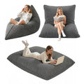 3 in 1 Bean Bag Chair Cover (No Filler) Convertible Bean Bag for Adults, Corduroy Stuffed Animal Storage Bean Bag Cover Washable for Living Room Bedroom, Grey