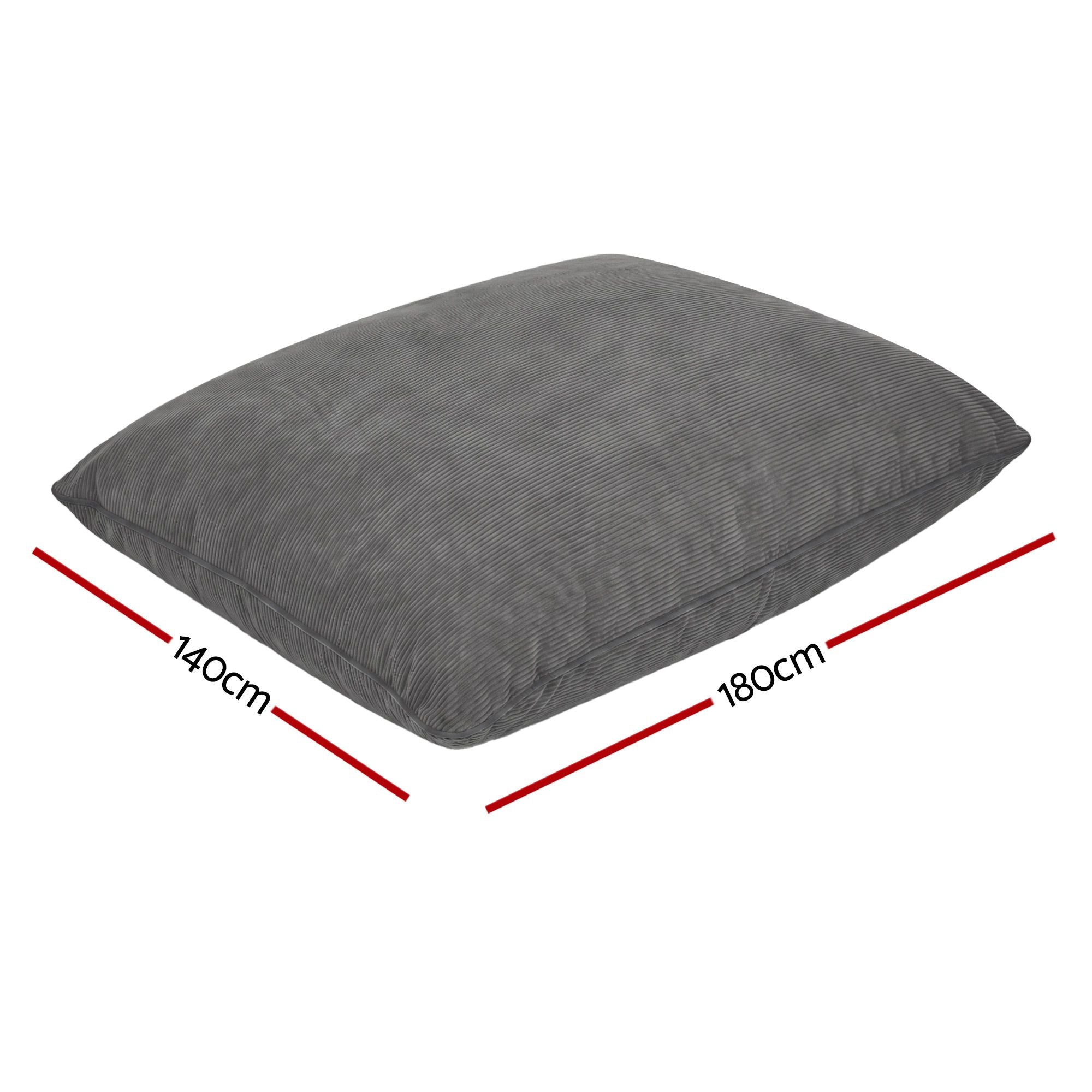 3 in 1 Bean Bag Chair Cover (No Filler) Convertible Bean Bag for Adults, Corduroy Stuffed Animal Storage Bean Bag Cover Washable for Living Room Bedroom, Grey