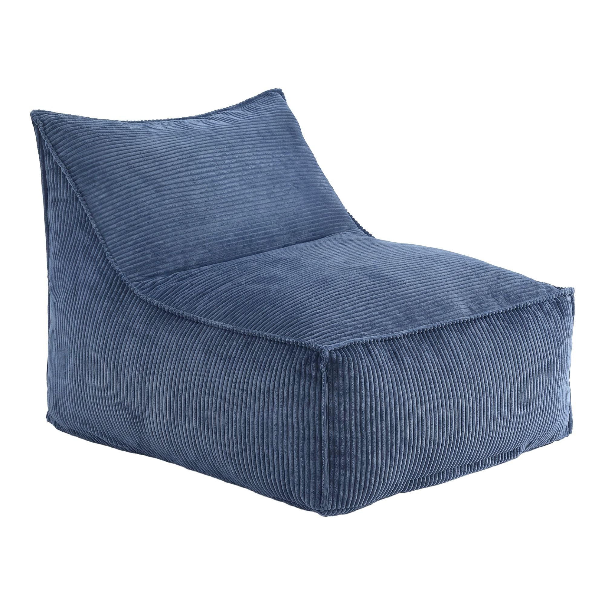 Bean Bag Chair Cover (No Filler) Soft Corduroy Stuffed Animal Storage Bean Bag Cover for Adults, Washable Lazy Sofa Cover for Living Room Bedroom, Blue
