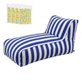 Outdoor Bean Bag Chair with Filler Splash-Proof Beanbag Lounge DIY Stuffed Animal Storage Bean Bag Washable for Patio Poolside Relaxing, Blue