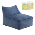 Bean Bag Chair Cover with Filler Soft Corduroy DIY Stuffed Animal Storage Bean Bag for Adults, Washable Lazy Sofa for Living Room Bedroom, Blue