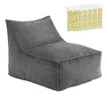Bean Bag Chair Cover with Filler Soft Corduroy DIY Stuffed Animal Storage Bean Bag for Adults, Washable Lazy Sofa for Living Room Bedroom, Grey