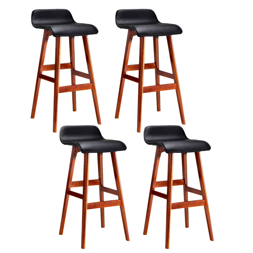 4x Bar Stools Wooden Stool Black