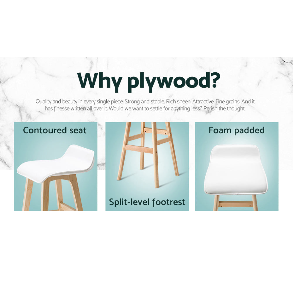 Set of 4 Aurelia Bentwood Bar Stools - White