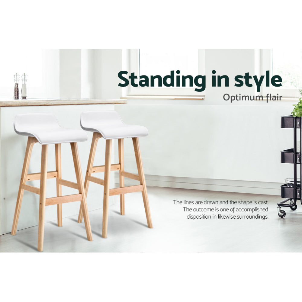 Set of 4 Aurelia Bentwood Bar Stools - White