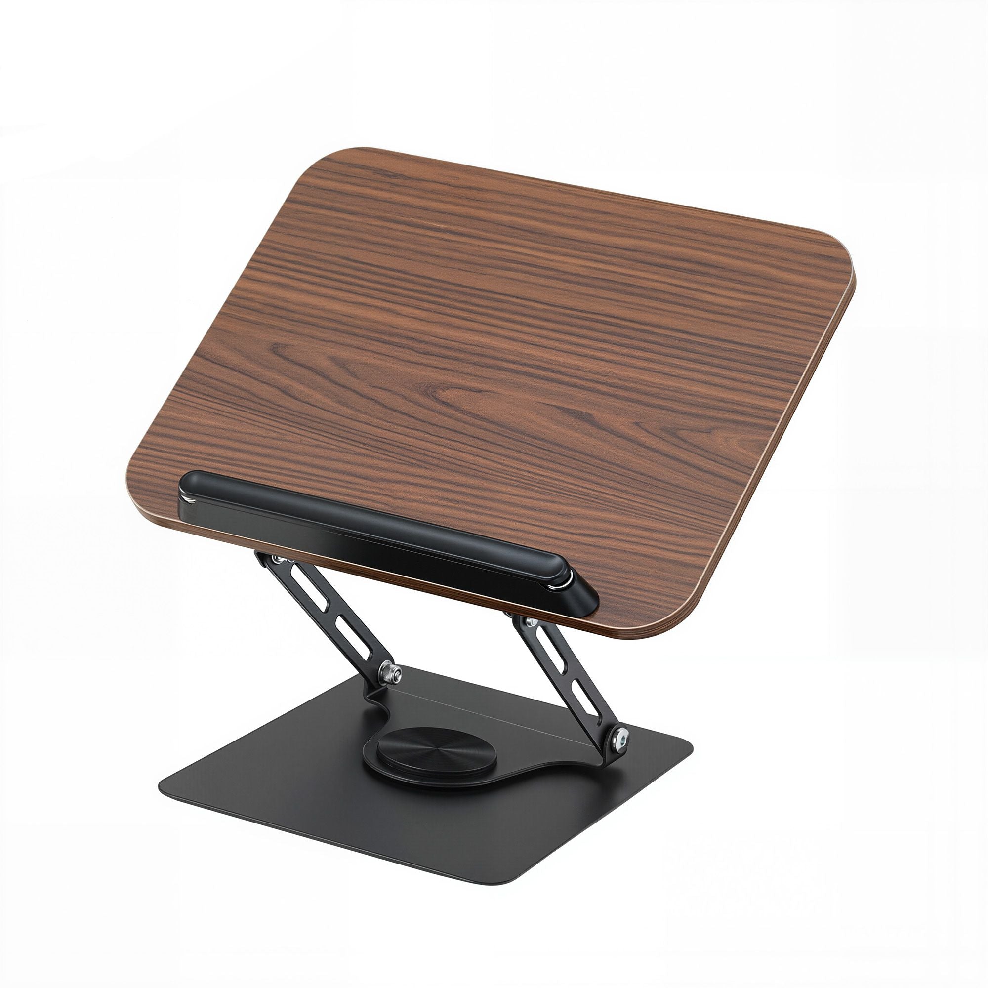 Book Stand Adjustable Book Holder Foldable Reading Rest Rack with 360 Degree Rotating Base and Page Clip