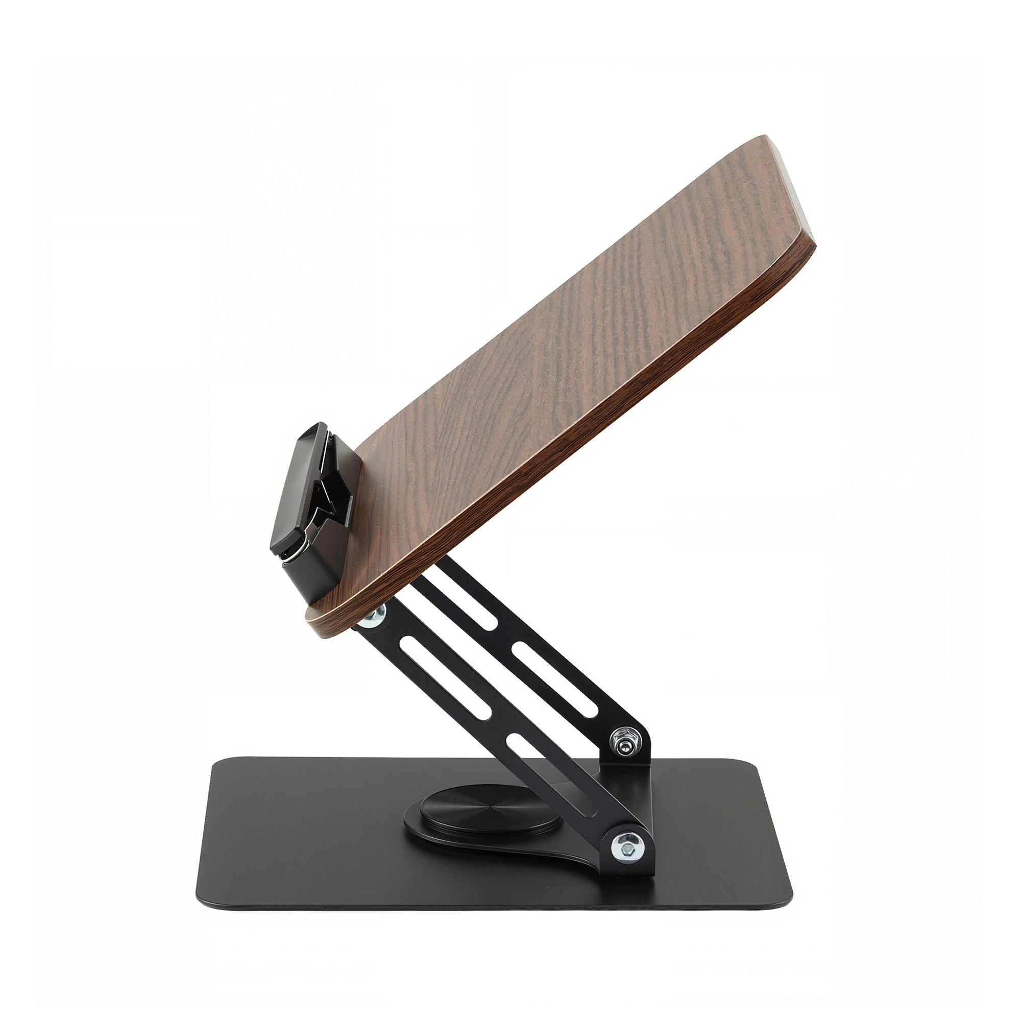 Book Stand Adjustable Book Holder Foldable Reading Rest Rack with 360 Degree Rotating Base and Page Clip