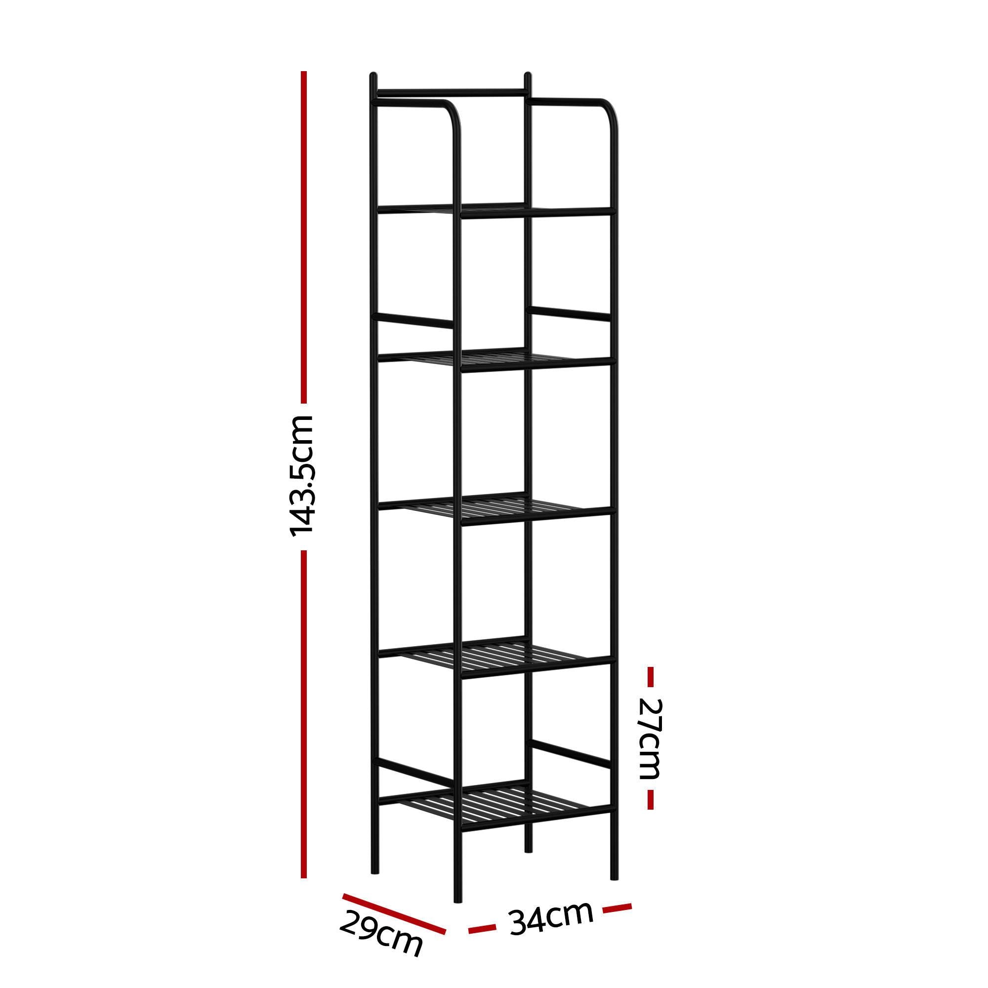 2X Floor Standing Corner Shower Caddy 5 Tier Bathroom Organizer Black