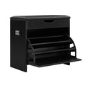 Shoe Cabinet Bench with Hidden Storage ‚Äì Black