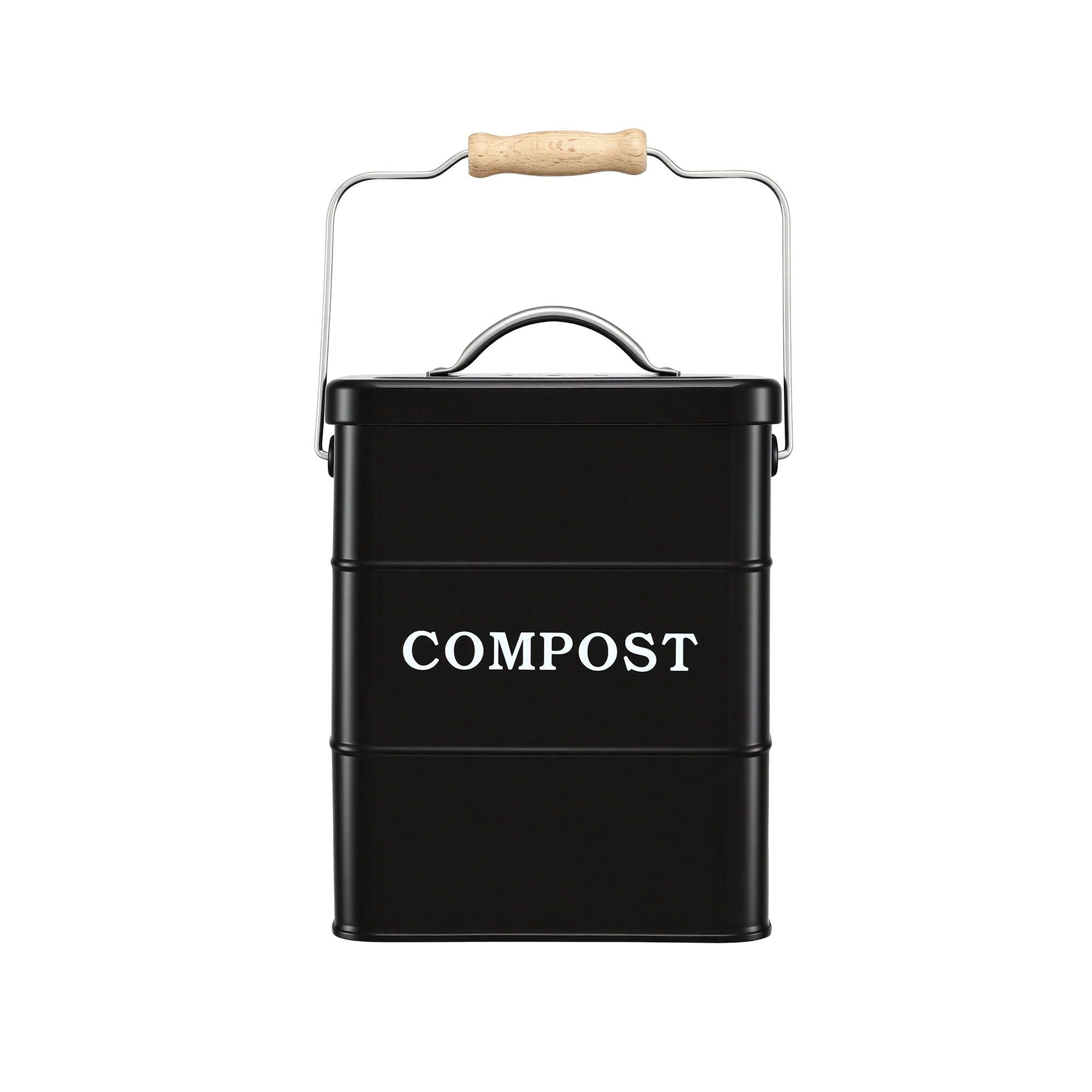 5L Compost Bin Kitchen Countertop Food Waste Caddy Black