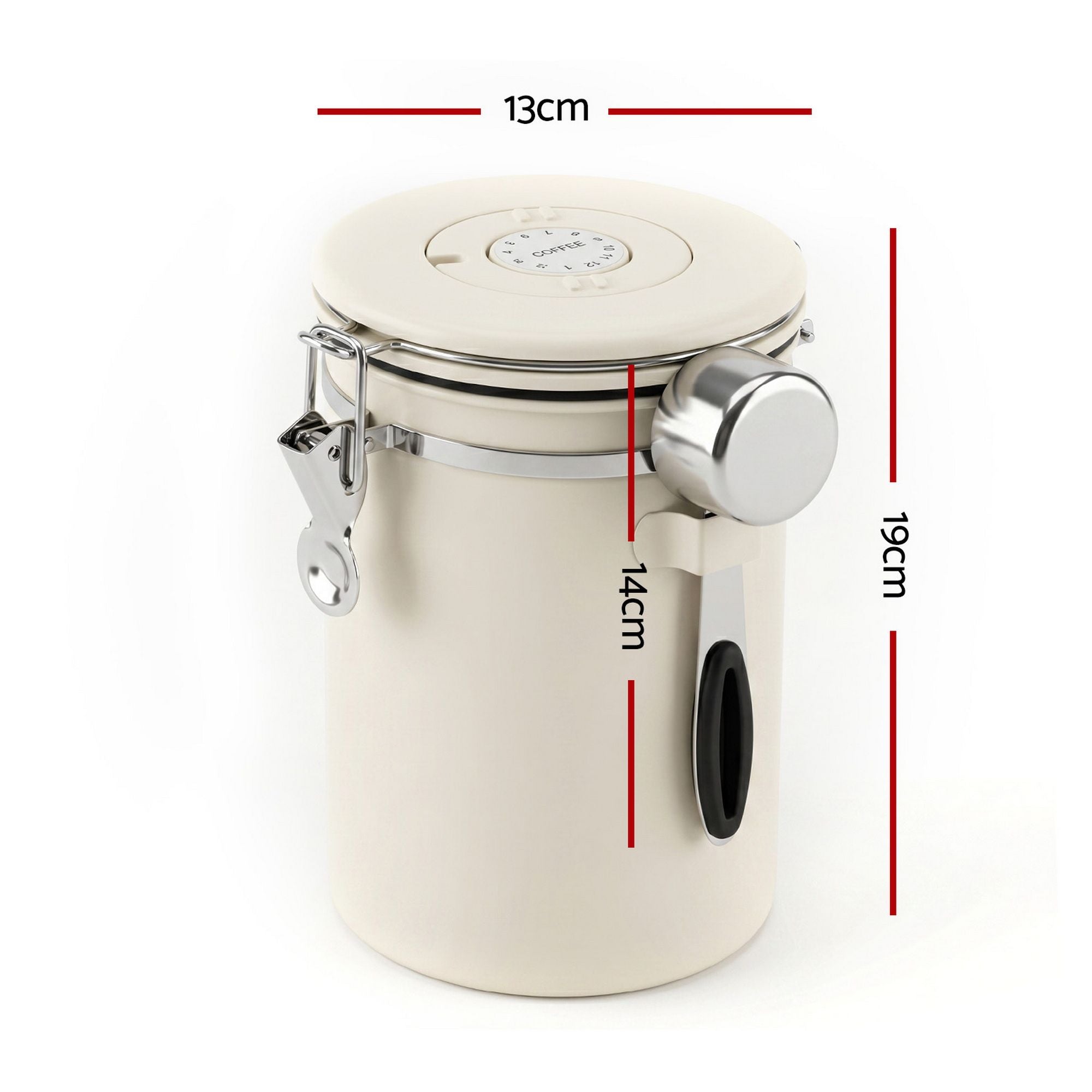 1.8L Stainless Steel Coffee Bean Storage Container Coffee Canister