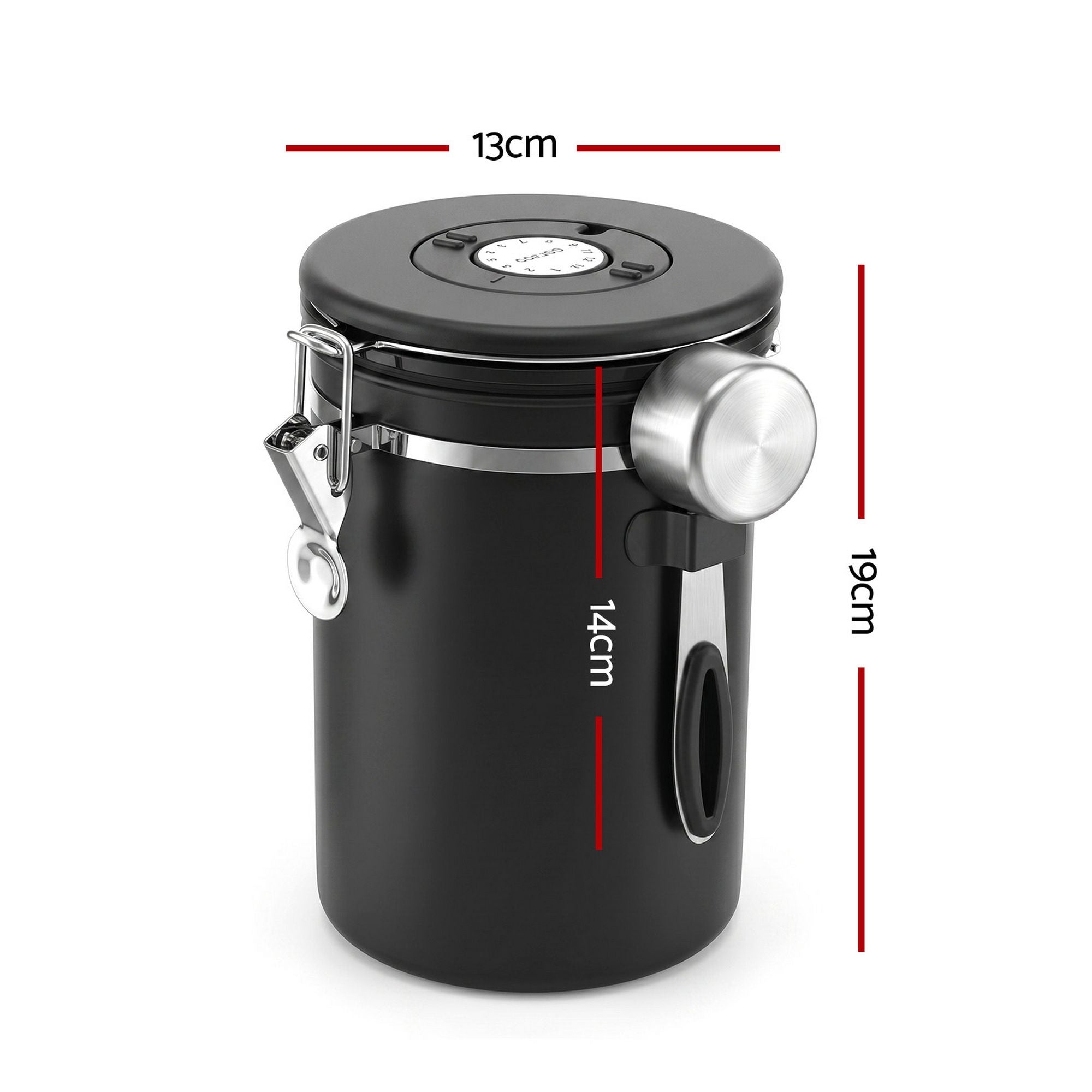 1.8L Stainless Steel Coffee Bean Storage Container Coffee Canister