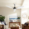 48'' Ceiling Fan DC Motor w/Light w/Remote - White