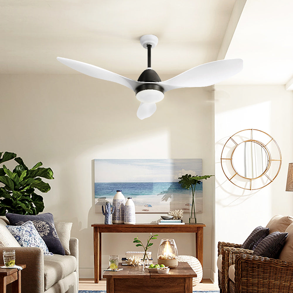 48'' Ceiling Fan DC Motor w/Light w/Remote - White
