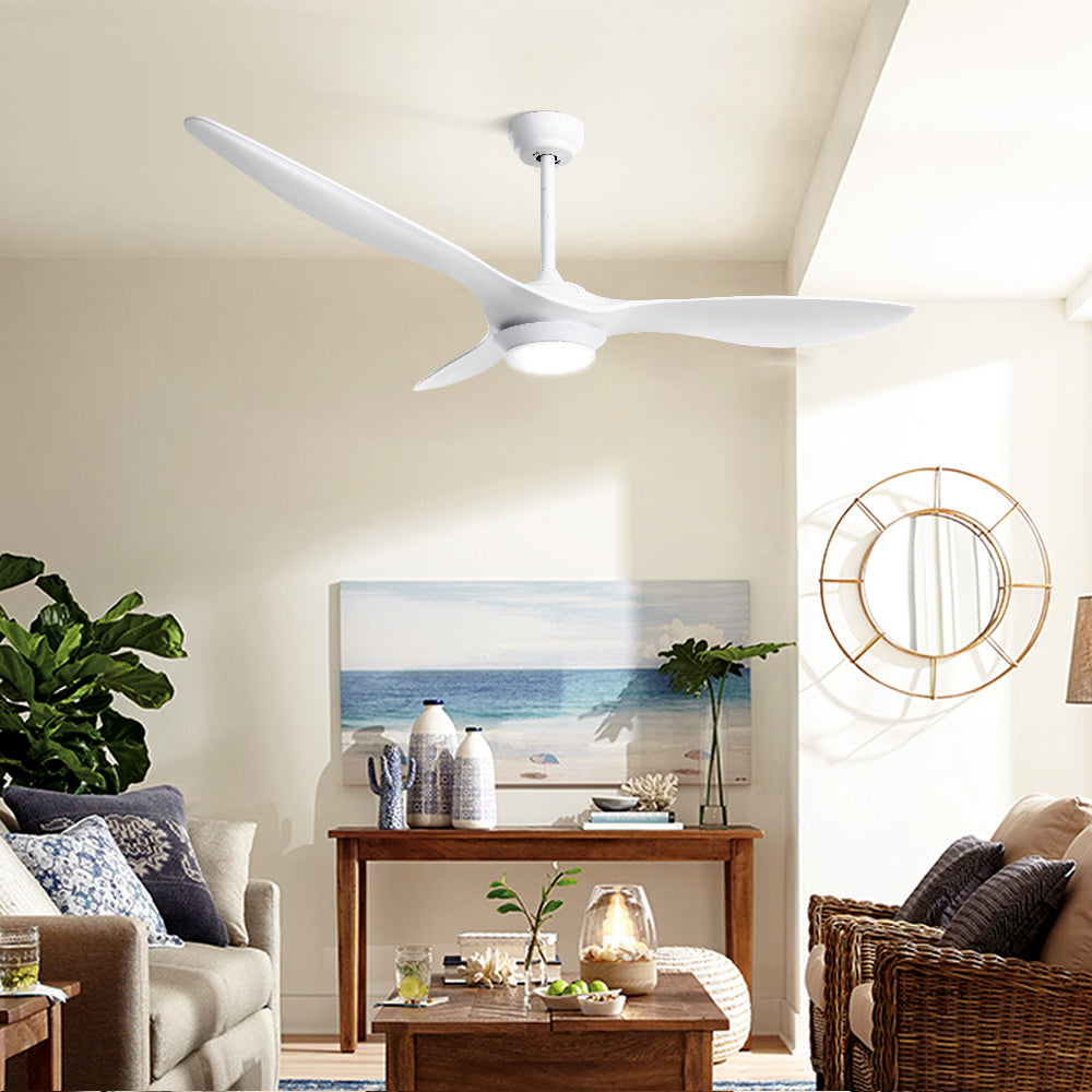 52'' Ceiling Fan DC Motor w/Light w/Remote - White