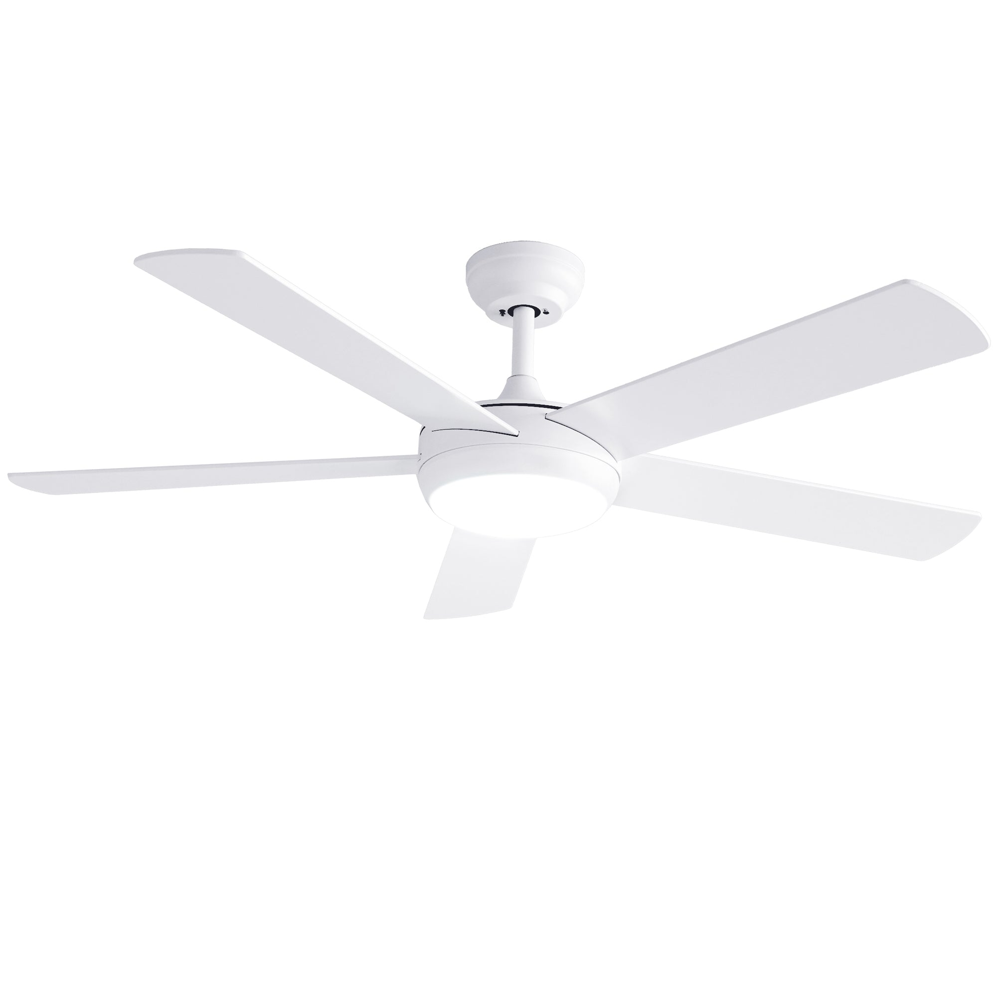 52" Ceiling Fan 5-Blade DC Motor with Light and Remote - White