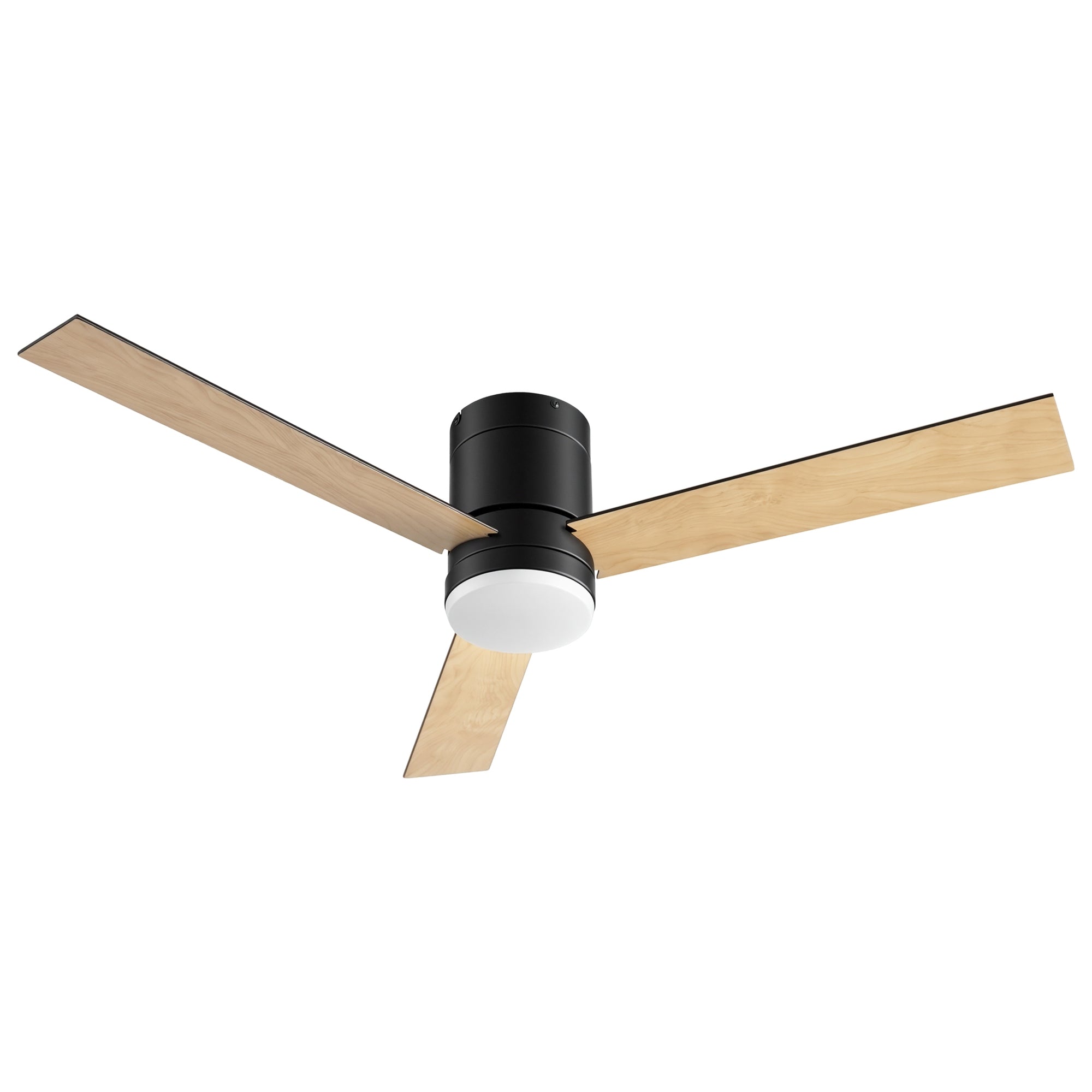 52'' Ceiling Fan 3-Blade Double-Sided DC Motor with Light and Remote - Light Wood & Black