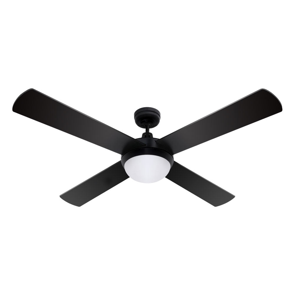 52'' Ceiling Fan DC Motor w/Light w/Remote - Black