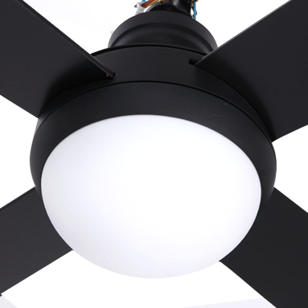 52'' Ceiling Fan DC Motor w/Light w/Remote - Black