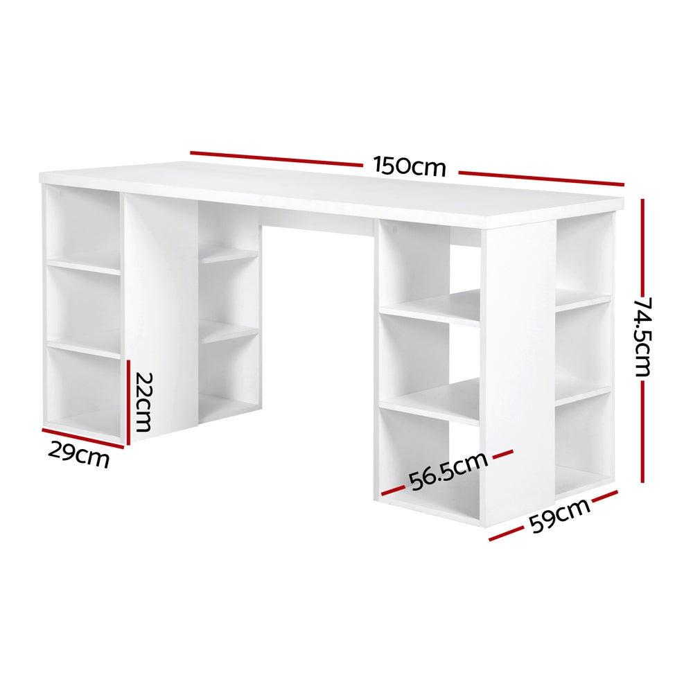 Computer Desk Bookshelf White 150CM