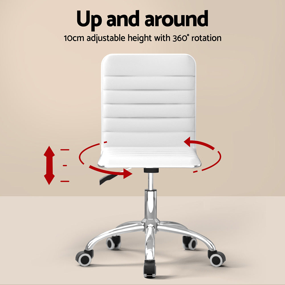 Computer Desk Office Chair Set PU Leather Wall Mount Foldable Table White