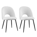 Set of 2 Sherpa Dining Chairs - White