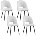 Set of 4 Dining Chair Boucle Sherpa